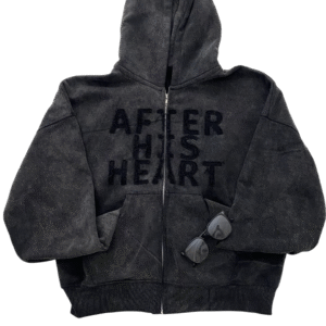 GØDCL WASHED BLACK HRT//ZIP